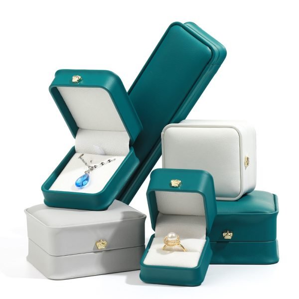 crown jewelry box whole set leather box for ring earrings necklace bracelet - Image 10
