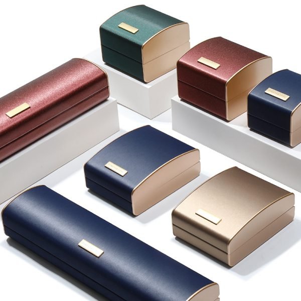 Texture leather high-end jewelry box earrings box ring box - Image 2