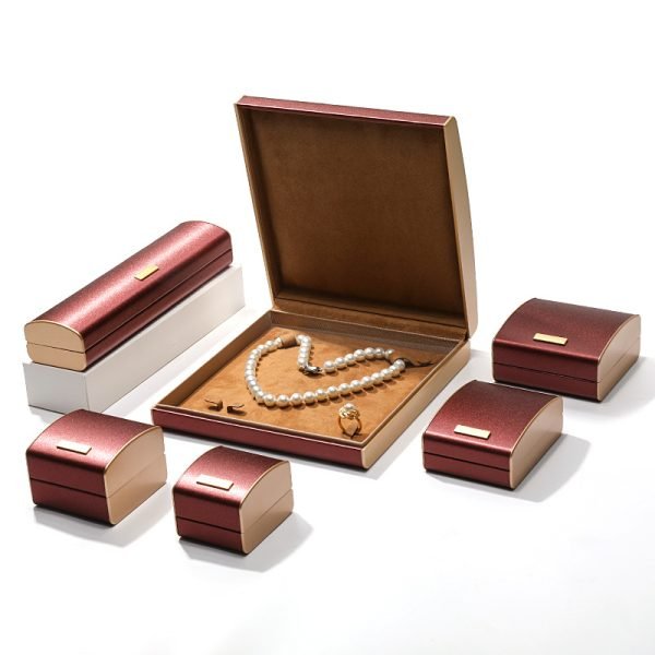 Texture leather high-end jewelry box earrings box ring box - Image 7